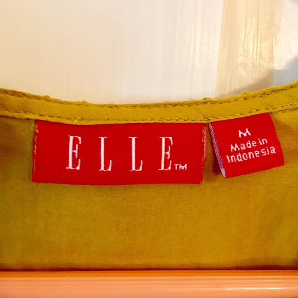 Elle Mustard Yellow Blouse, sz medium - Picture 3 of 3
